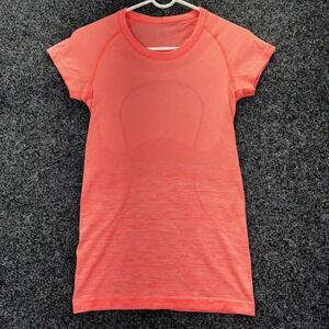 Lululemon Swiftly Tech Short Sleeve Crew Shirt Coral Pink Heathered Top Size 2